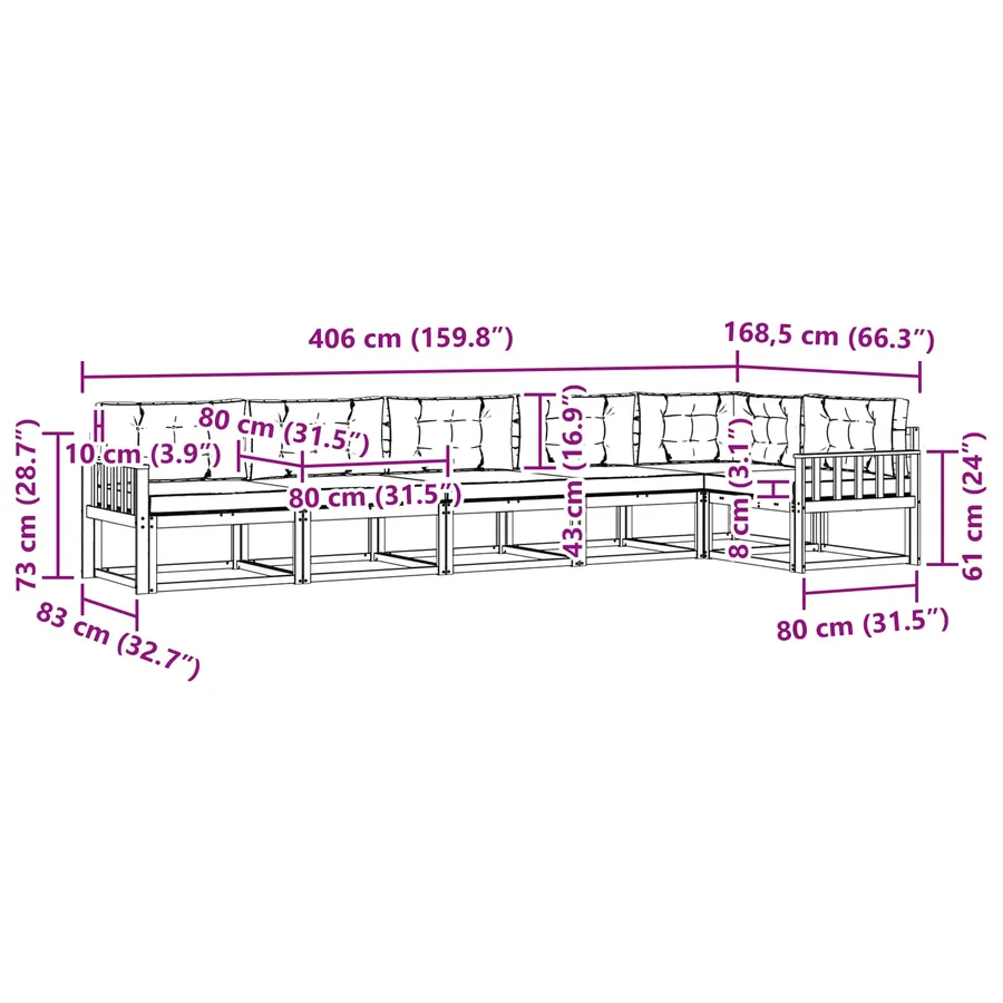 Ensemble de canapés d'extérieur 4 pcs Blanc et anthracite - 8