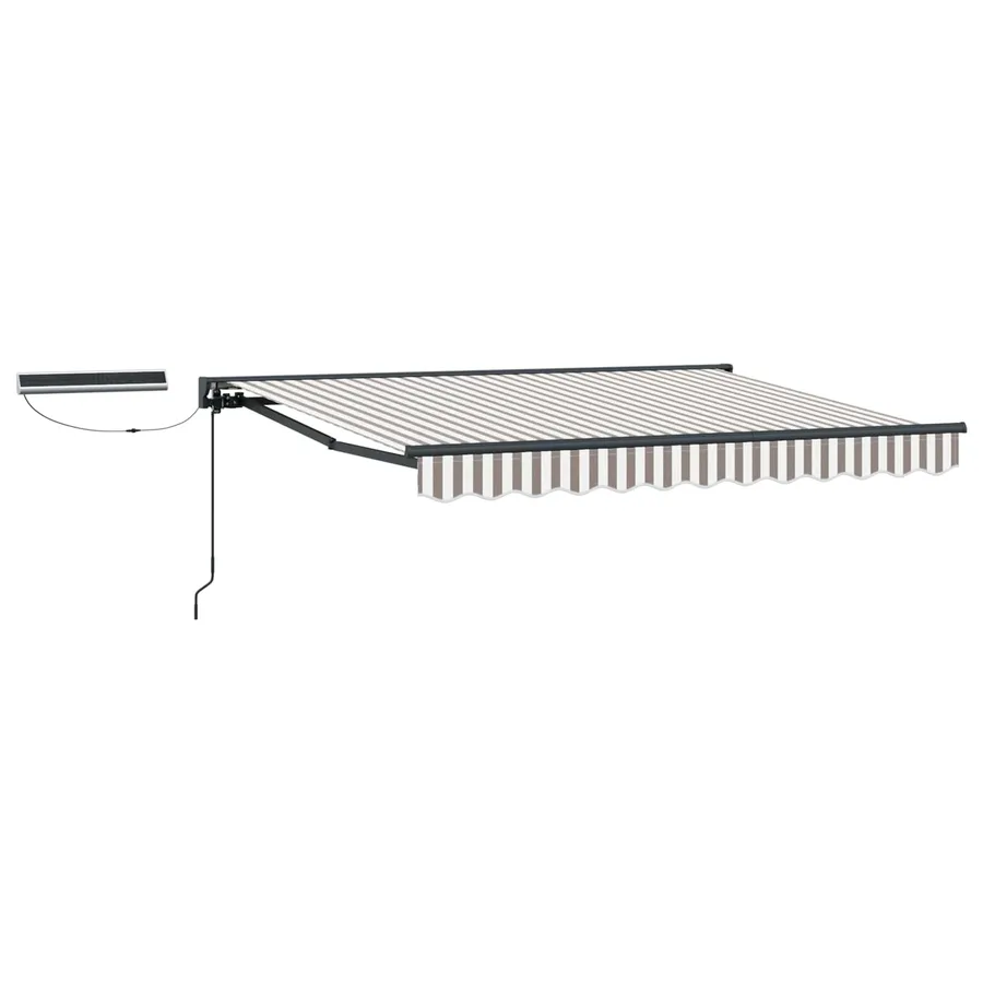 Auvent rétractable électrique Gris clair et blanc 4,5 × 3 m - 2