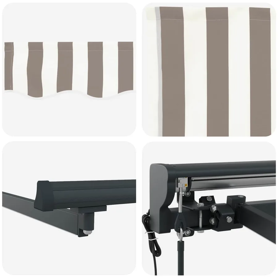 Auvent rétractable électrique Gris clair et blanc 4,5 × 3 m - 4