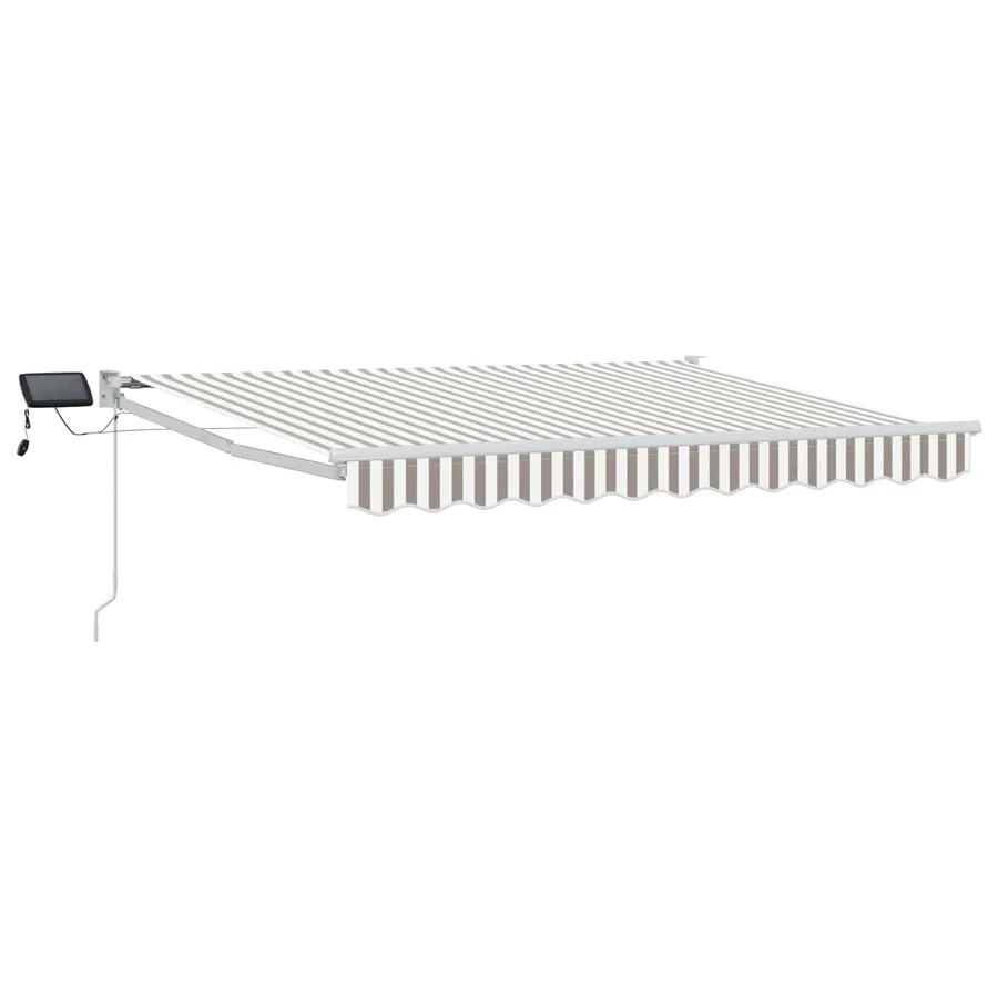 Store rétractable manuel avec LEDs Gris clair et blanc - 2