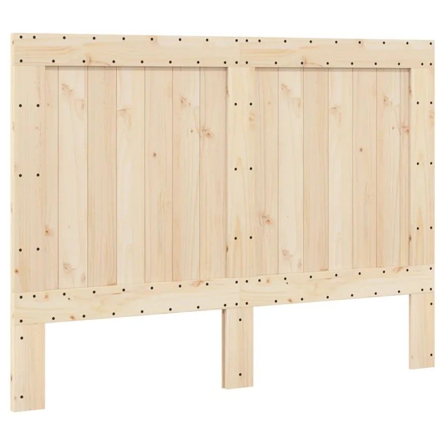 Cadre de lit sans matelas gris 140x200 cm bois massif de pin - 5