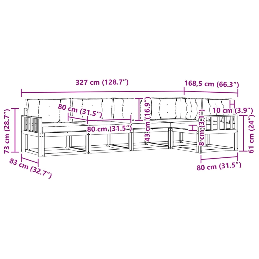 Ensemble de canapés d'extérieur 4 pcs Blanc et Beige Polyester - 8