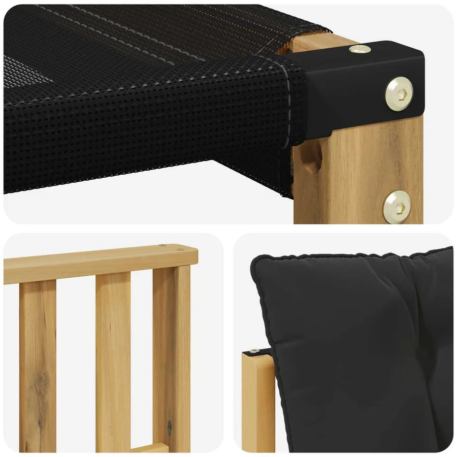 Ensemble de canapés d'extérieur 7 pcs Blanc et noir - 9