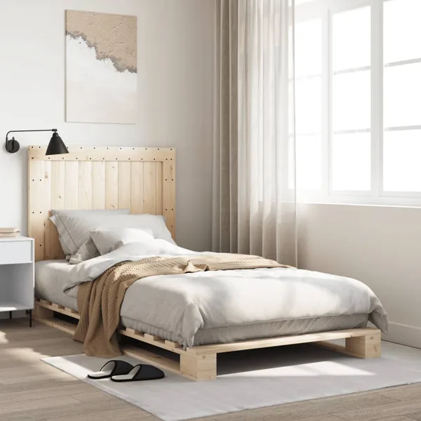 Cadre de lit sans matelas avec tête de lit 100x200 cm