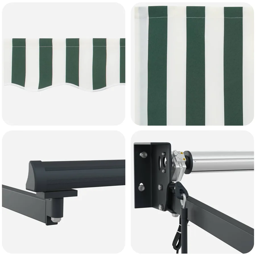 Auvent rétractable électrique Vert, Blanc, Anthracite 4,5 × 3 m - 7
