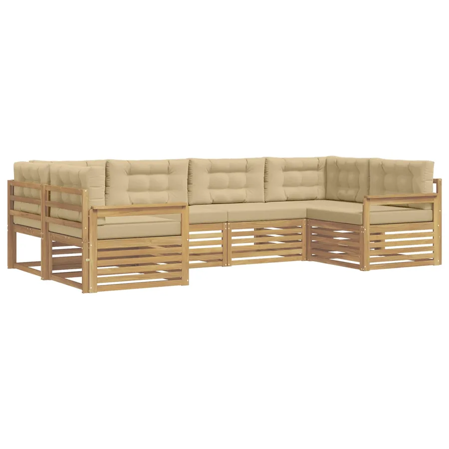 Ensemble de canapés d'extérieur 6 pc Blanc et Beige - 2