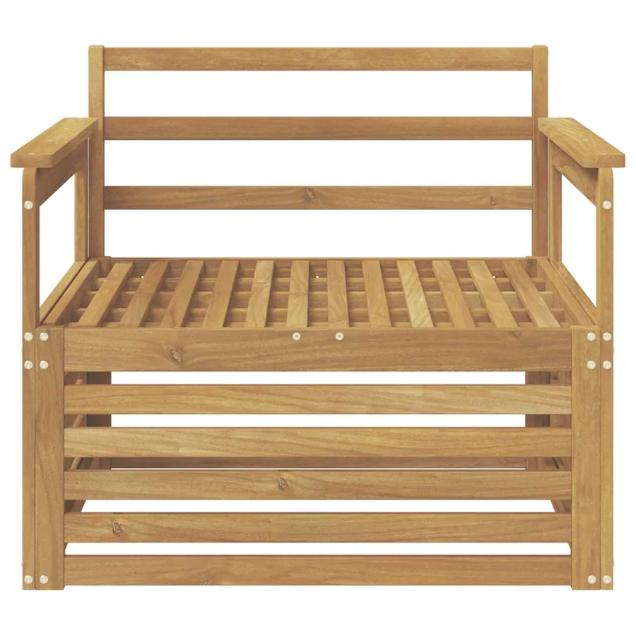Canapé d’extérieur Bois d'Acacia Massif Blanc - 3