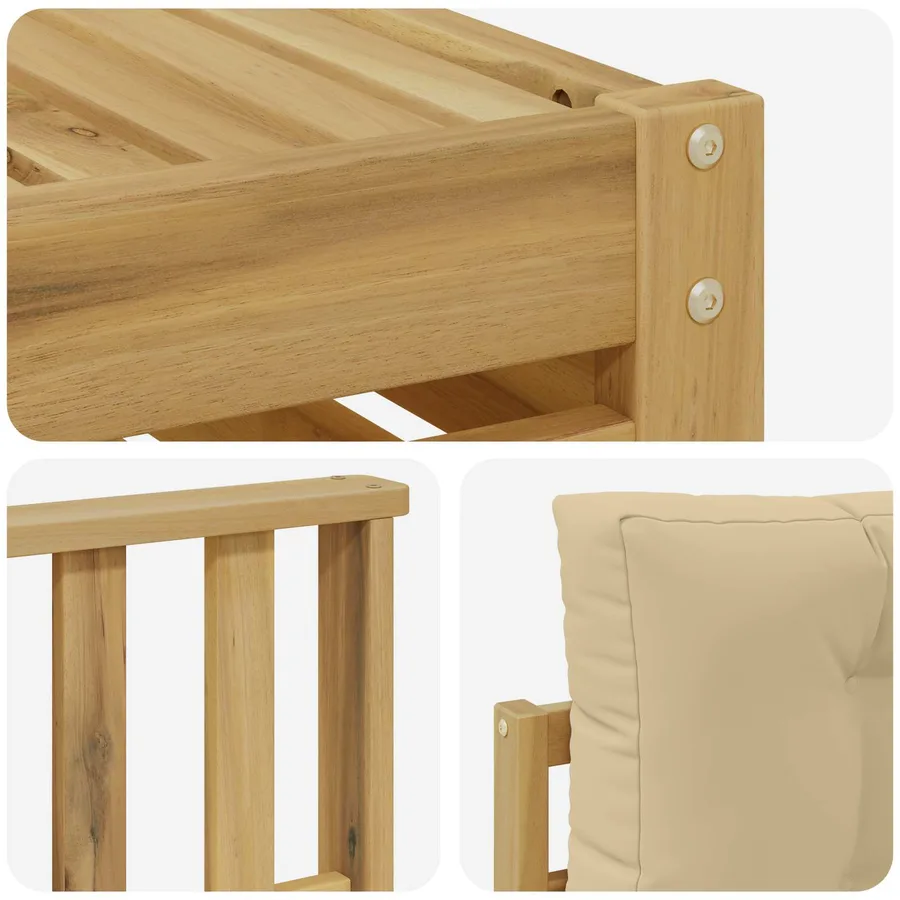 Ensemble de canapés d'extérieur 6 pc Blanc et Beige - 5