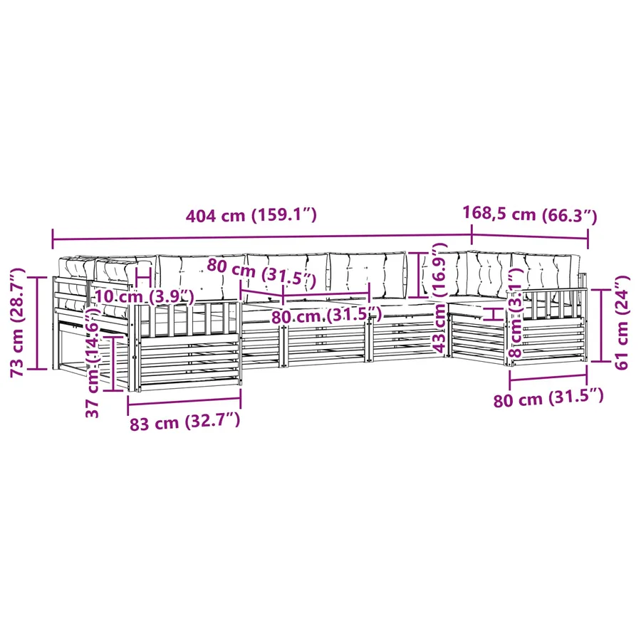 Ensemble de canapés d'extérieur 7 pc Blanc et Beige - 7