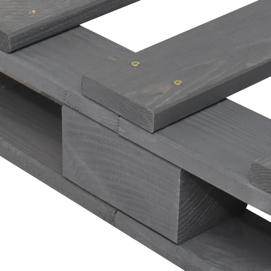 Cadre de lit sans matelas gris 200x200 cm bois massif de pin - 10