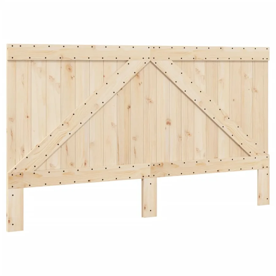 Cadre de lit sans matelas gris 200x200 cm bois massif de pin - 6
