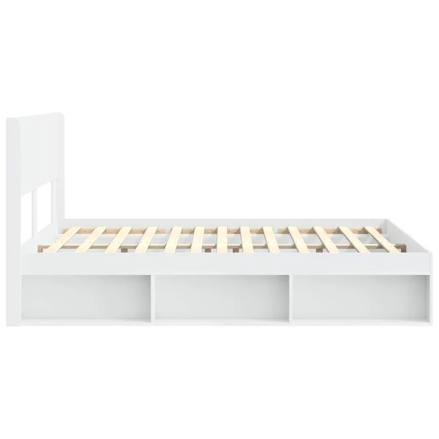 Cadre de lit avec rangement et tête de lit Blanc 120 x 190 cm - 6