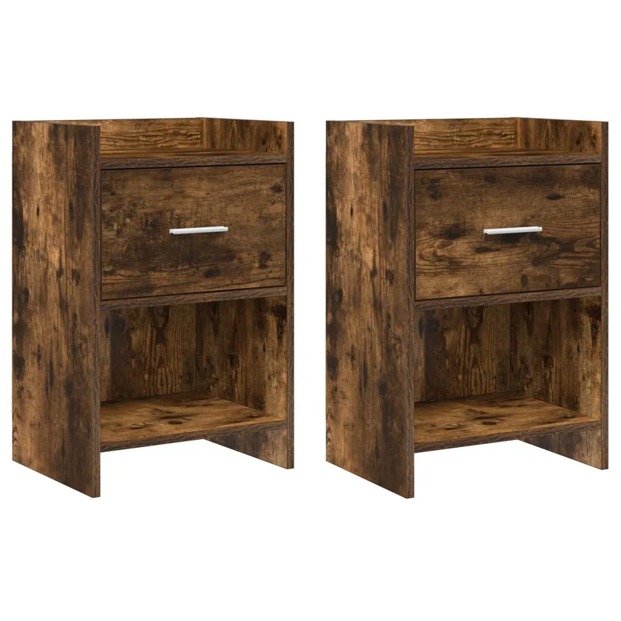 Tables de chevet 2 pcs Chêne fumé 40 x 30 x 60 cm