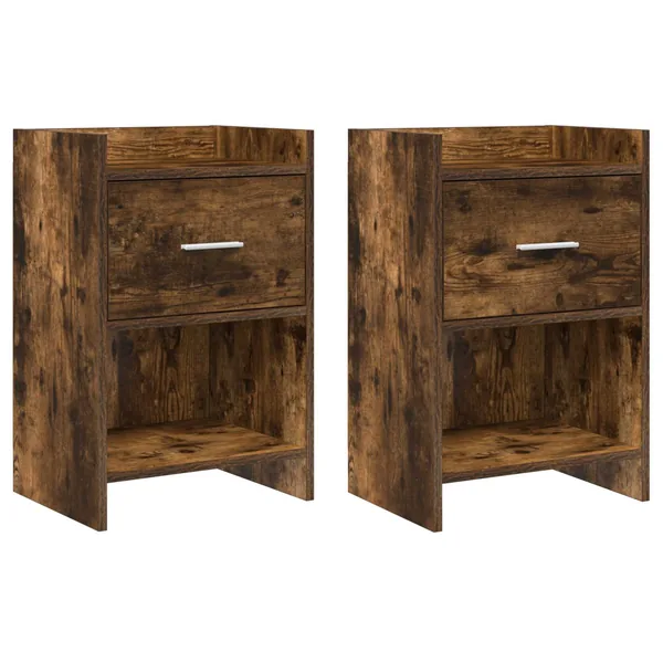 Tables de chevet 2 pcs Chêne fumé 40 x 30 x 60 cm
