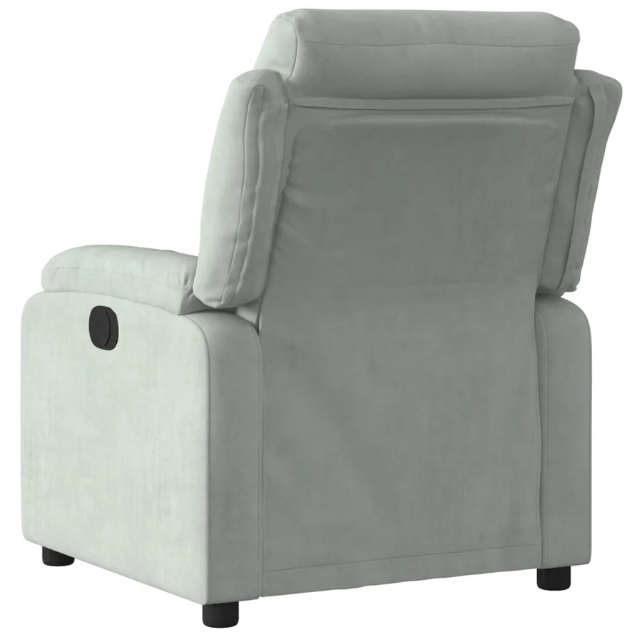 Fauteuil inclinable gris clair velours - 3