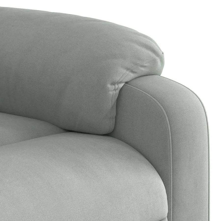 Fauteuil inclinable gris clair velours - 8
