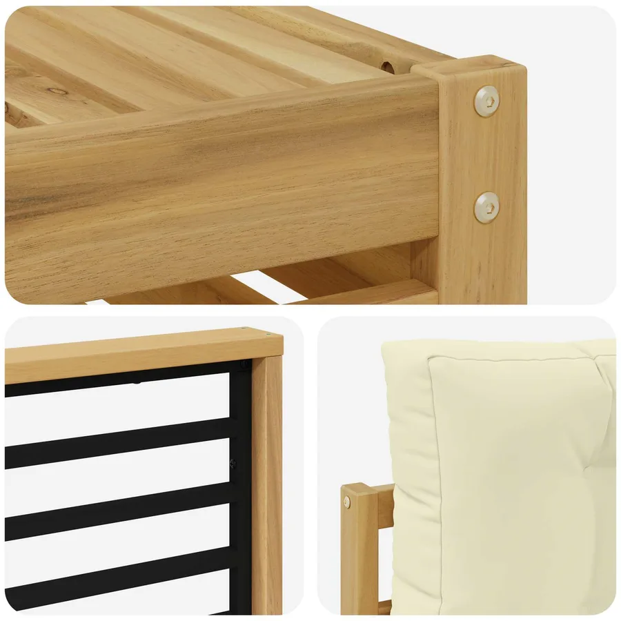 Ensemble de canapés d'extérieur 7 pc Blanc et crème - 6