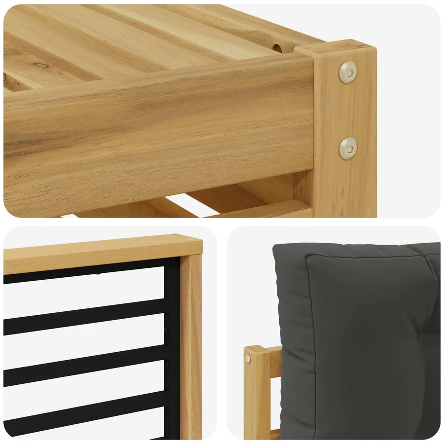 Ensemble de canapés d'extérieur 10 pc Blanc et anthracite - 6