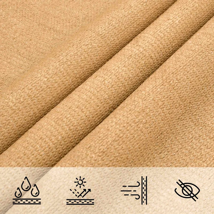 Voile d'ombre Sable 2 x 6 m HDPE - 4