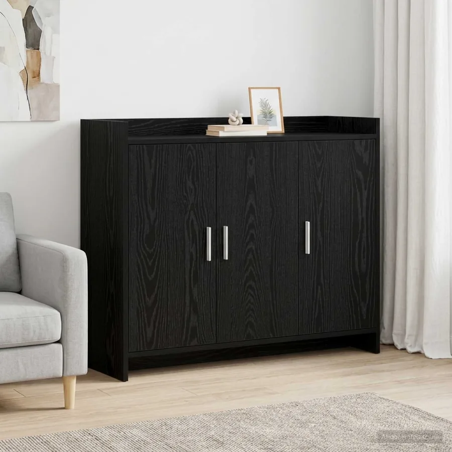 Buffet Chêne noir 98,5 x 33 x 80 cm Bois d'ingénierie