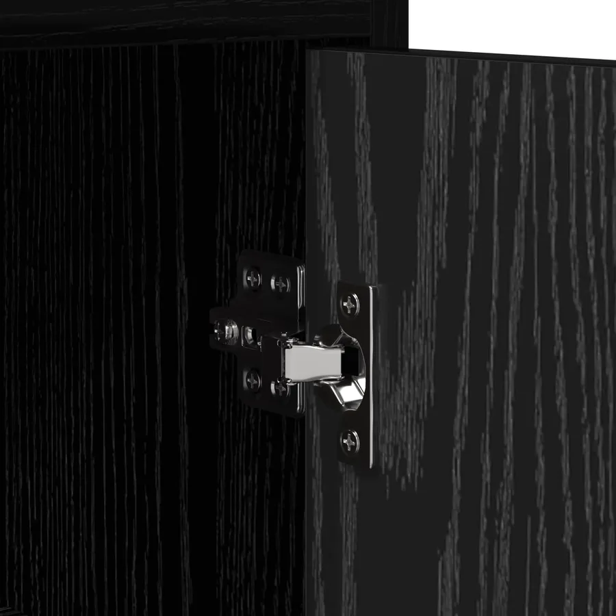 Buffet Chêne noir 98,5 x 33 x 80 cm Bois d'ingénierie - 9