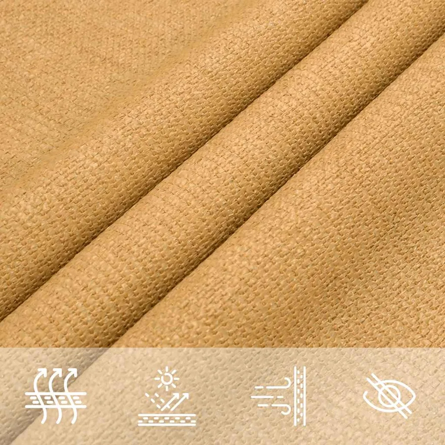 Voile d'ombrage 160 g/m² triangulaire sable 4,5x4,5x4,5 m PEHD - 8