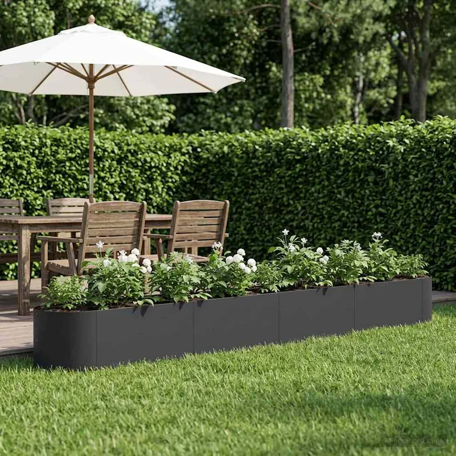 Jardin surélevé Noir 380 x 40 x 40 cm Acier