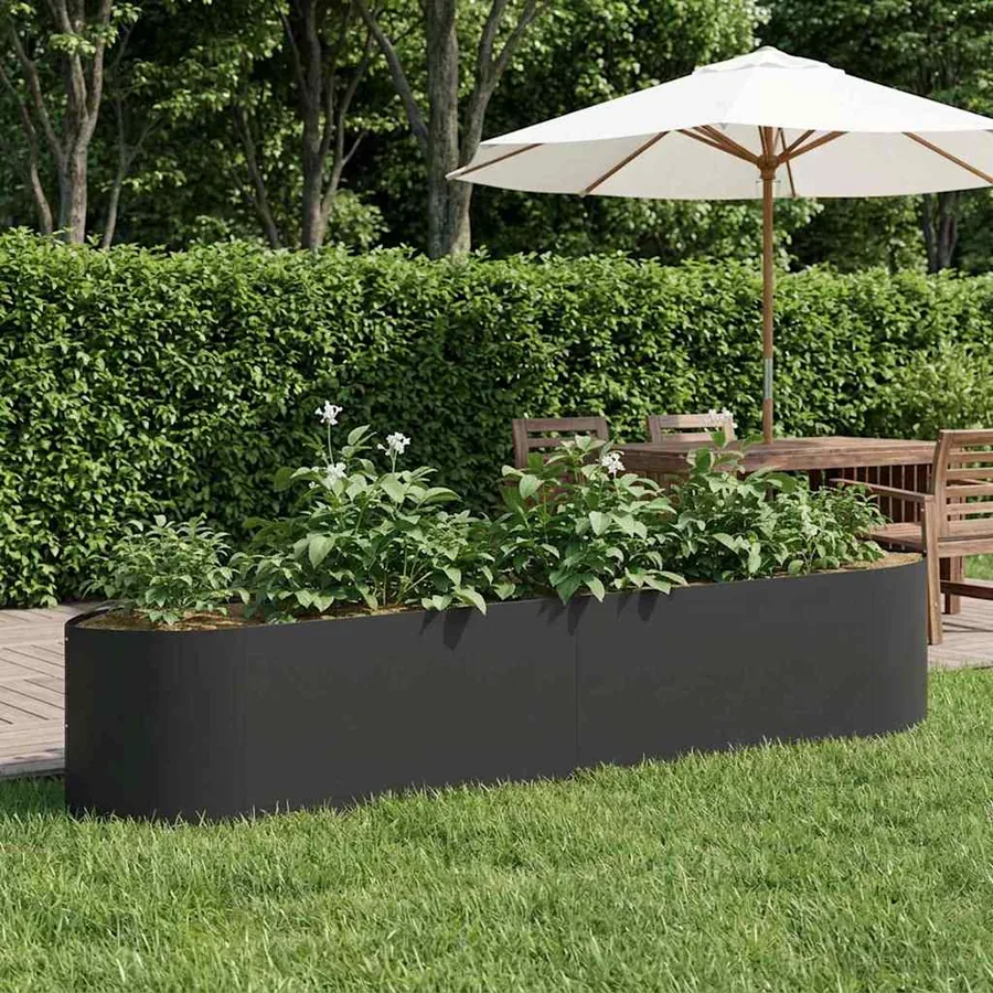 Jardin surélevé Noir 220 x 40 x 40 cm Acier