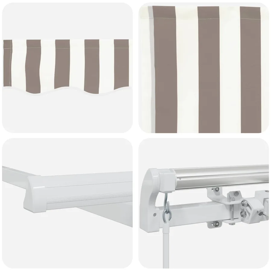 Auvent rétractable Gris clair et blanc 3 x 2,5 m - 3
