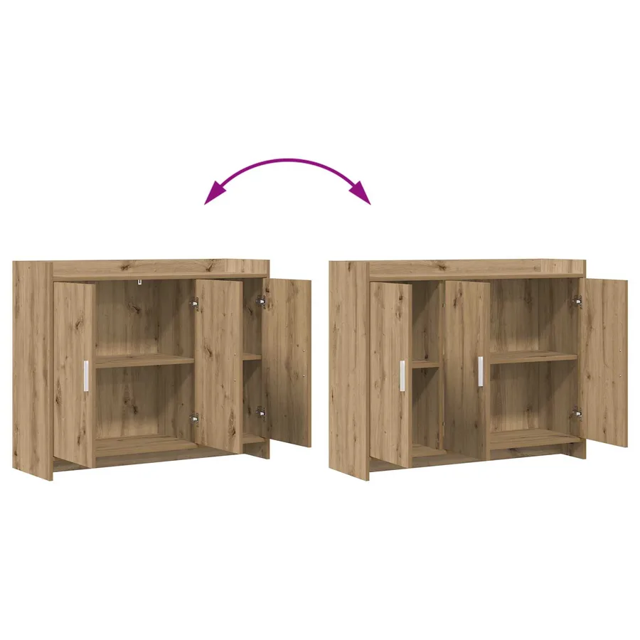 Buffet Chêne artisanal 98,5 x 33 x 80 cm Bois d'ingénierie - 8