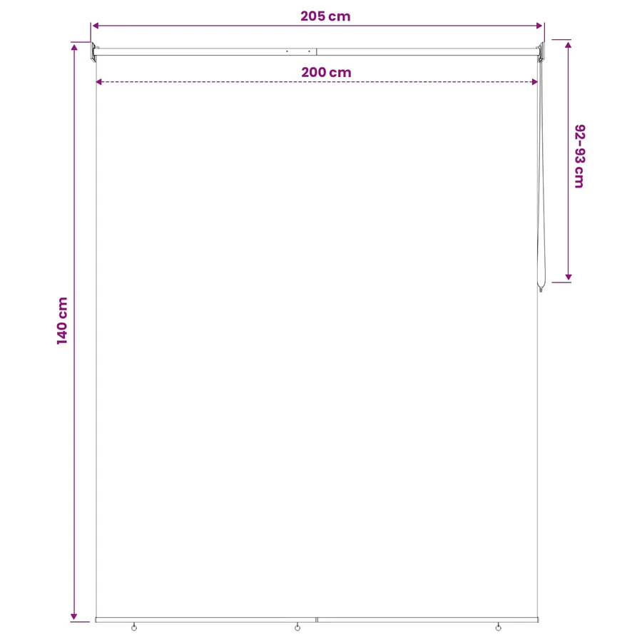 Store roulant extérieur protection UV Blanc Polyester - 12