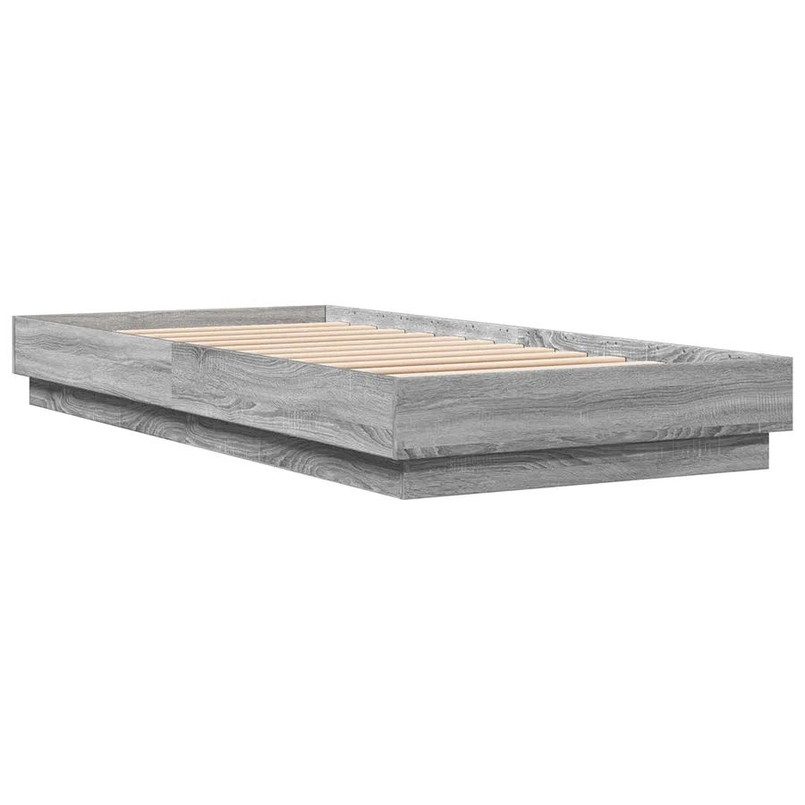 Cadre de lit avec LED Sonoma gris 80 x 200 cm Bois d'ingénierie - 4