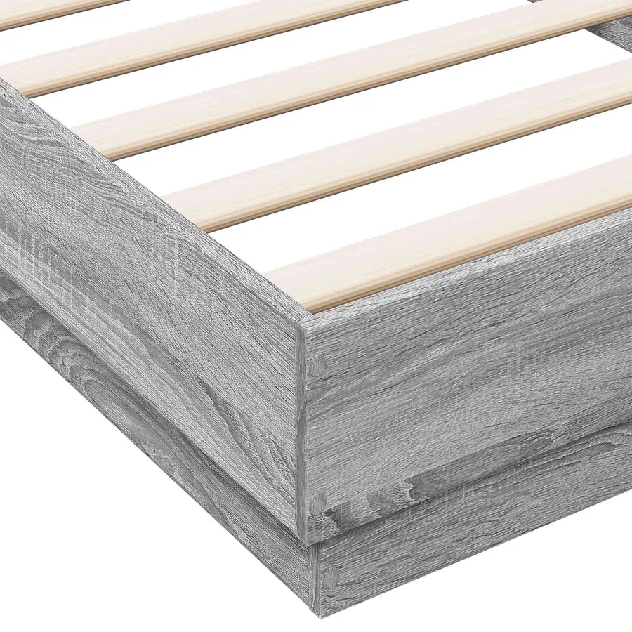 Cadre de lit avec LED Sonoma gris 80 x 200 cm Bois d'ingénierie - 7