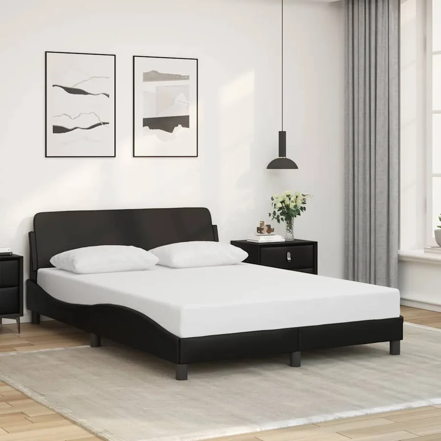 Cadre de lit Dover noir 137x190 cm similicuir