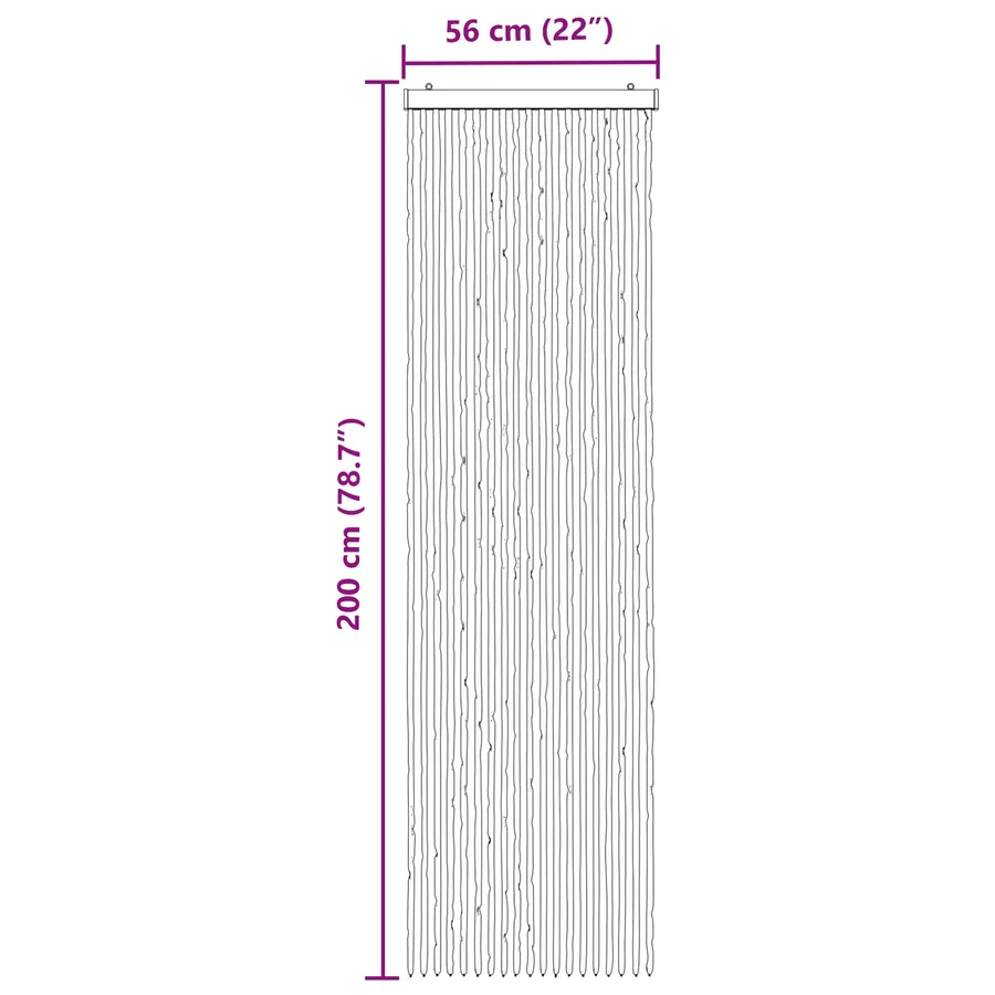 Rideau anti-insectes en chenille Gris clair et blanc - 6