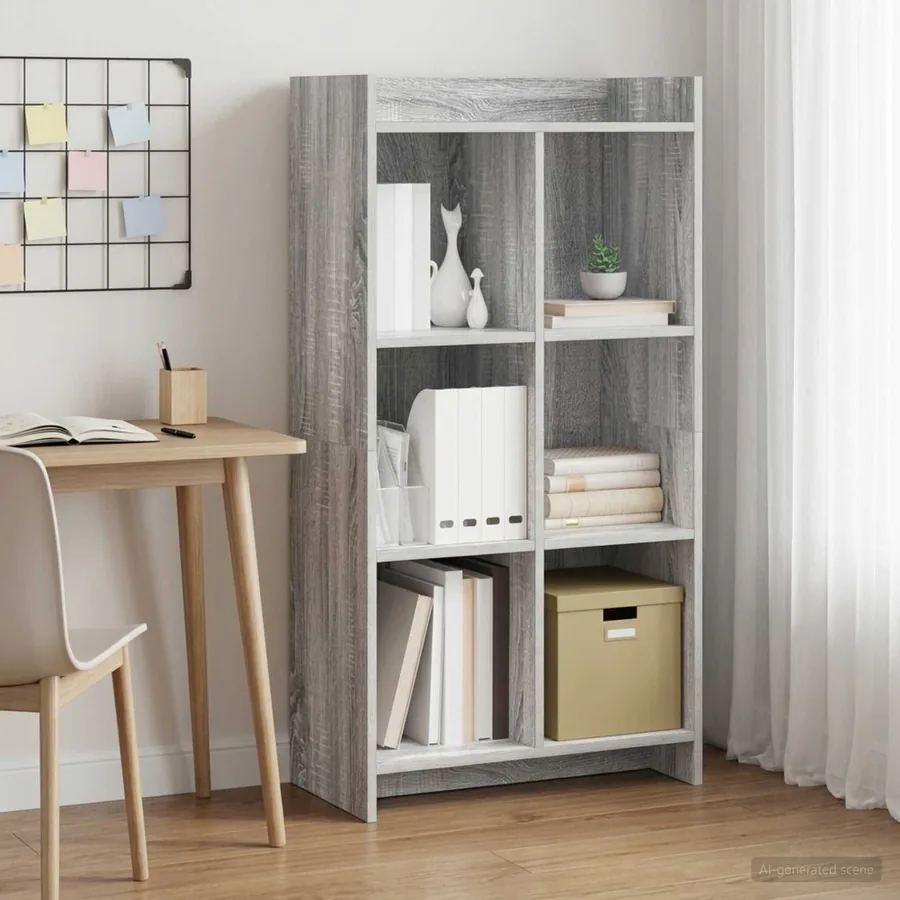 Bibliothèque Sonoma gris 59 x 30 x 111 cm Bois d'ingénierie
