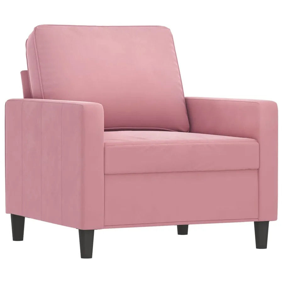 Ensemble de canapés 3 pcs avec coussins Rose Velours - 3