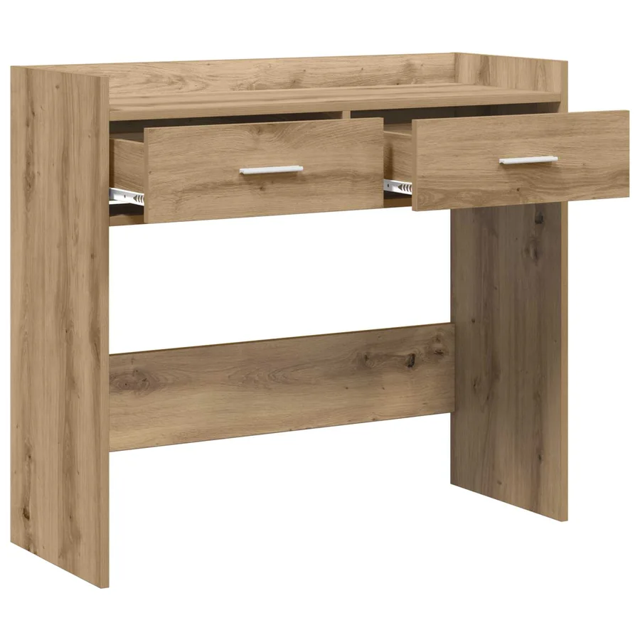 Table console Chêne artisanal 90 x 35 x 80 cm Bois d'ingénierie - 4
