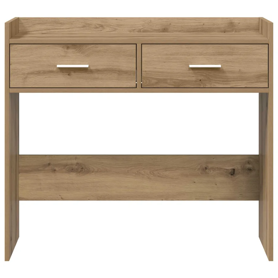 Table console Chêne artisanal 90 x 35 x 80 cm Bois d'ingénierie - 5