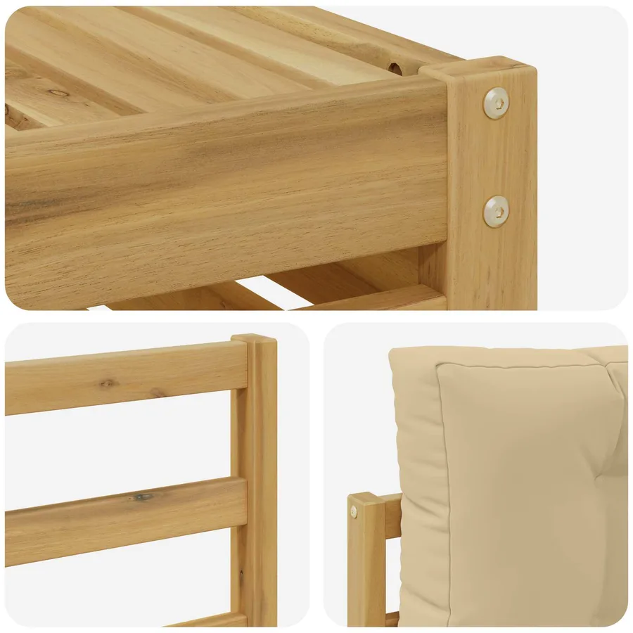 Ensemble de canapés d'extérieur 7 pc Blanc et Beige - 6