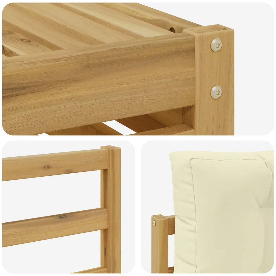 Ensemble de canapés d'extérieur 7 pc Blanc et crème Polyester - 6