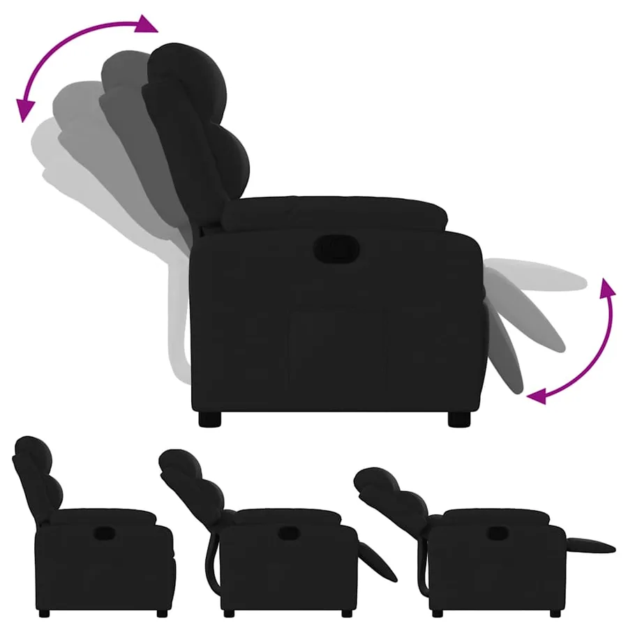Fauteuil inclinable Noir Tissu - 4