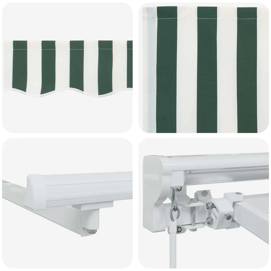 Cadre de store manuel avec LEDs Vert et blanc 4 × 3,5 m - 9