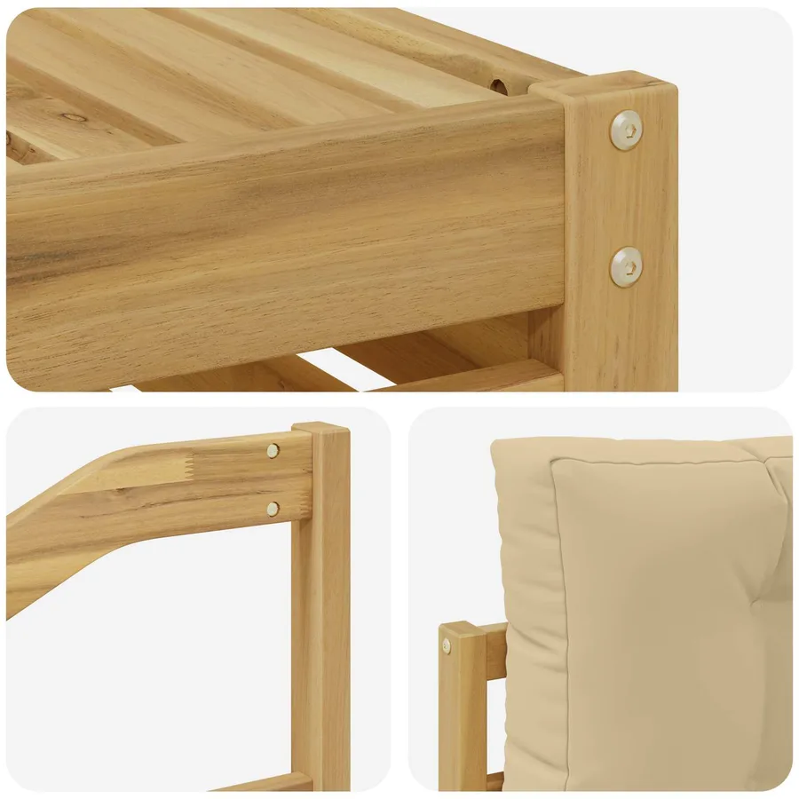 Ensemble de canapés d'extérieur 10 pc Blanc et Beige Polyester - 6