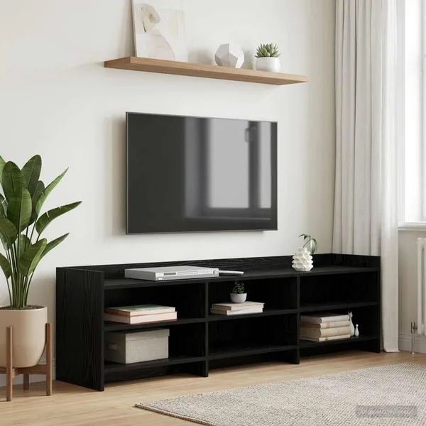 Meuble TV 168 x 33 x 47 cm Chêne noir Bois d'ingénierie