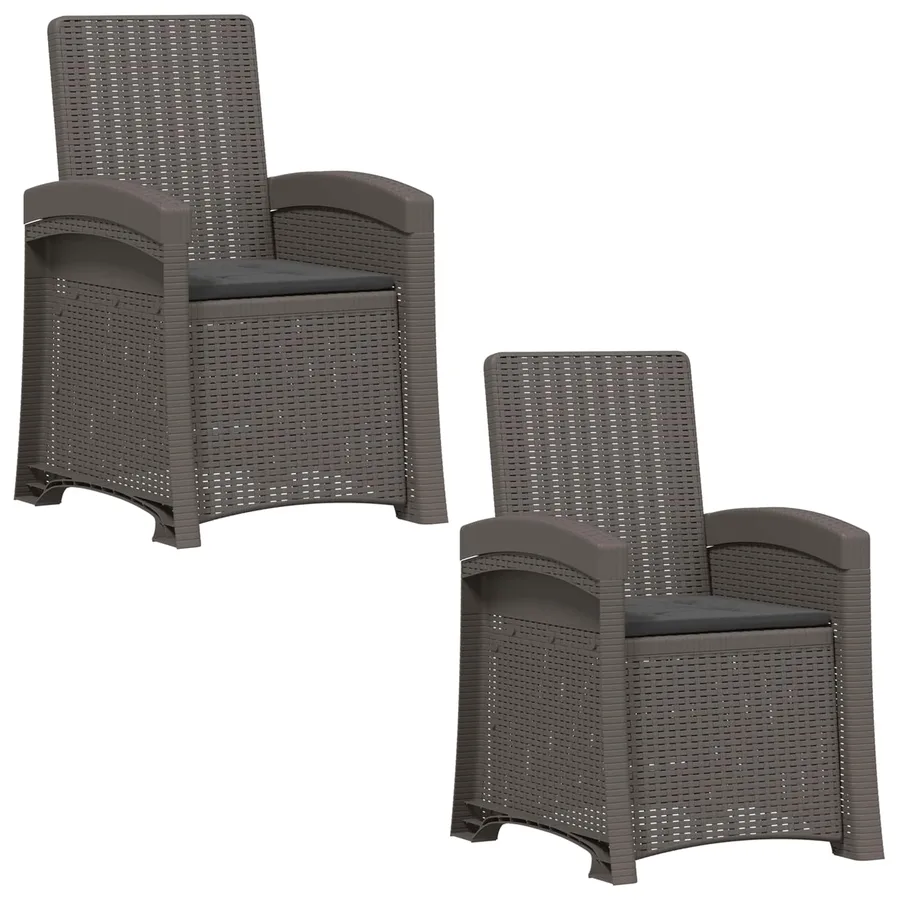 Chaise de jardin inclinable imitant le rotin 2 pcs PP - 2