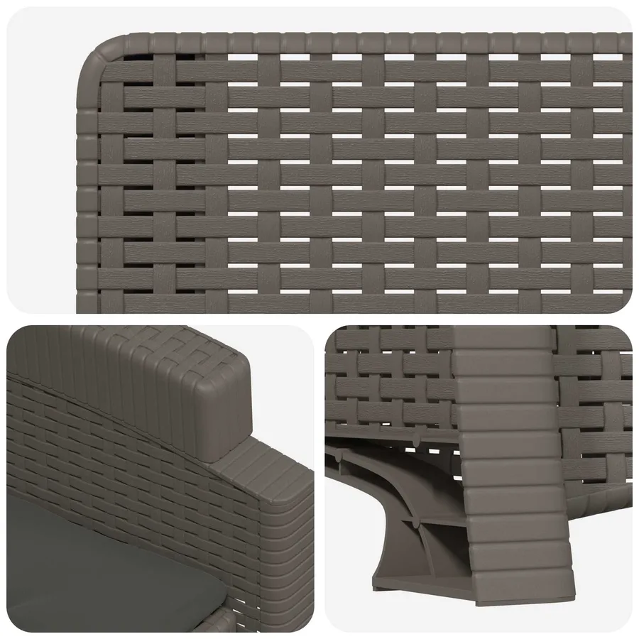 Chaise de jardin inclinable imitant le rotin 2 pcs PP - 6