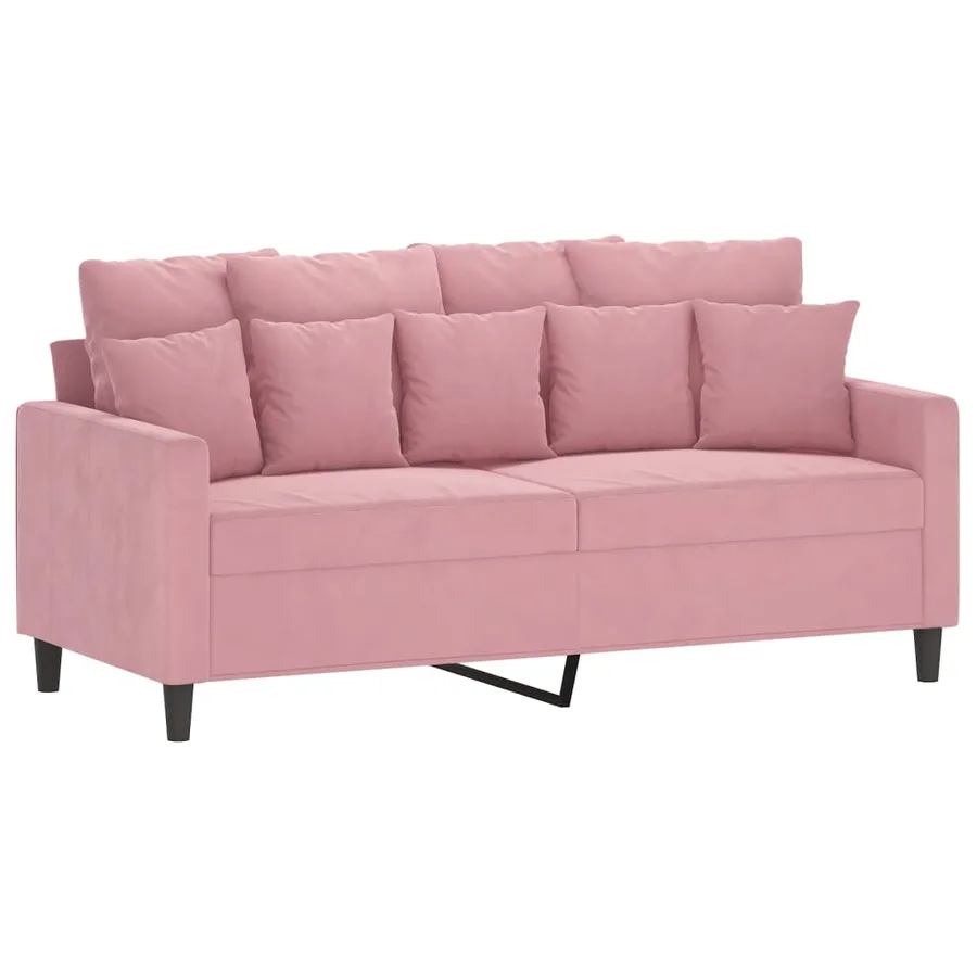 Ensemble de canapés 2 pcs avec coussins Rose Velours - 4