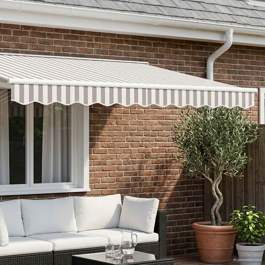Remplacement de lambrequin Gris clair et blanc 4 m Polyester