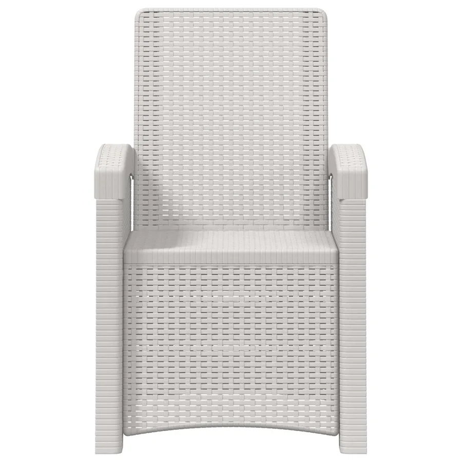 Chaise de jardin inclinable imitant le rotin 2 pcs Blanc PP - 4
